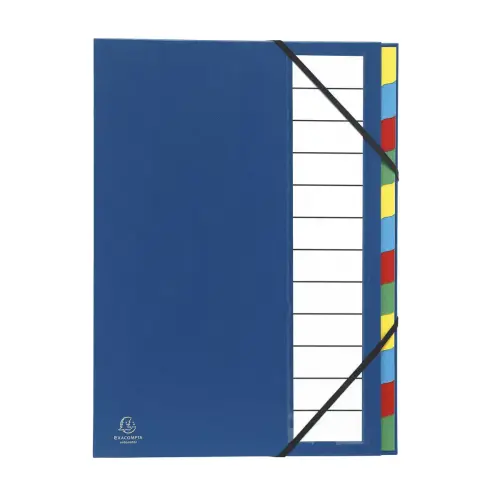 Trieur rigide Ordonator dos extensible 12 compartiments - Bleu - EXACOMPTA