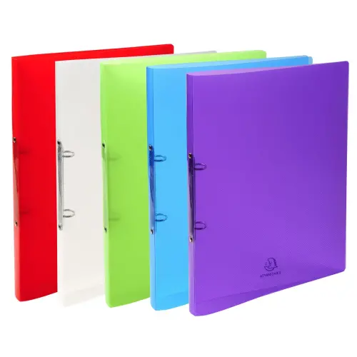 Classeur 2 anneaux 15 mm polypropyl&egrave;ne Crystal colours - A4 - Couleurs assorties - EXACOMPTA 
