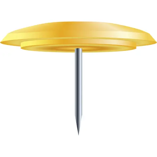 Boîte de 40 punaises - Hauteur de pointe 7mm - 10mm de diamètre - Jaune - EXACOMPTA