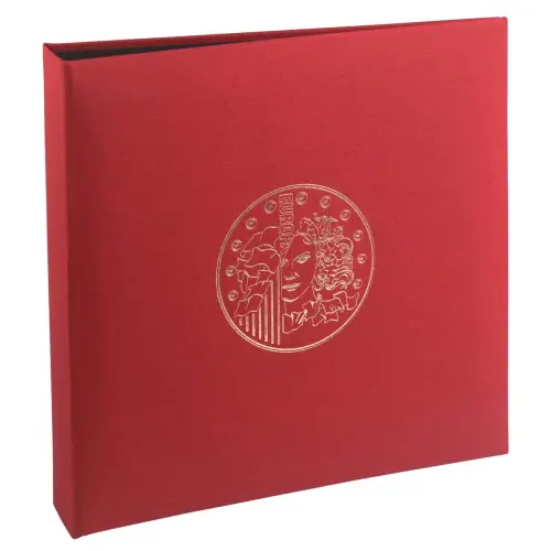 Classeur numismatique + 5 feuilles plastique - 24,5x25 cm - Bordeaux - EXACOMPTA