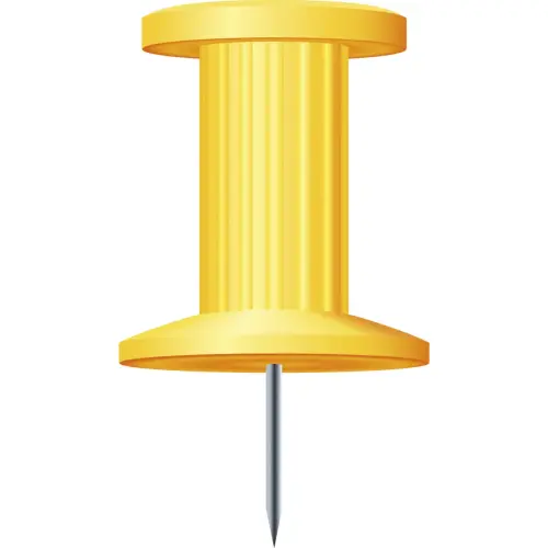 Boîte de 25 épingles Push Pins - Hauteur de pointe 7mm - 10mm de diamètre - Jaune - EXACOMPTA