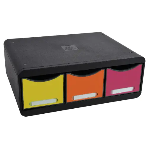 TOOLBOX MAXI 3 tiroirs - Noir/arlequin - EXACOMPTA 