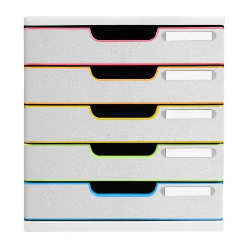 MODULO A4 5 tiroirs blanc/arlequin/blanc