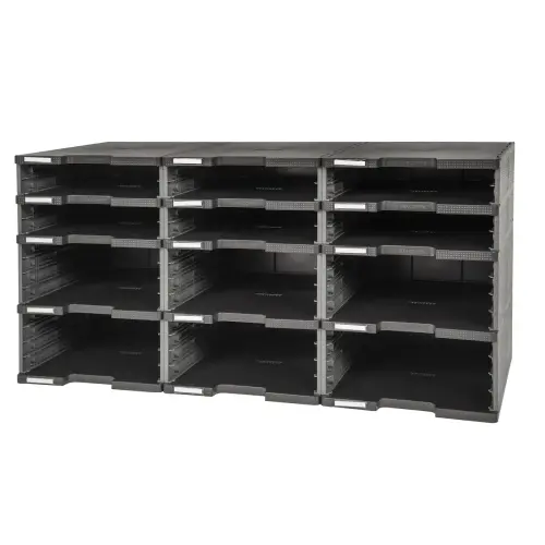 Module de classement MODULODOC 12 cases - Noir/gris souris - Exacompta