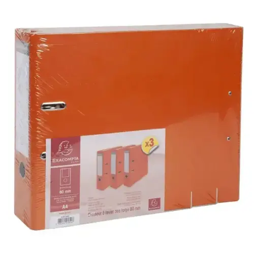 LOT DE 3  CL PP/Papier D80 A4 ORANGE 