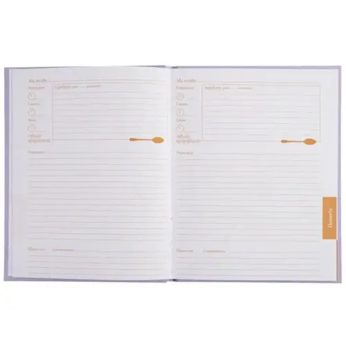 LIVRE DE RECETTES 220X170 96 P LILAS