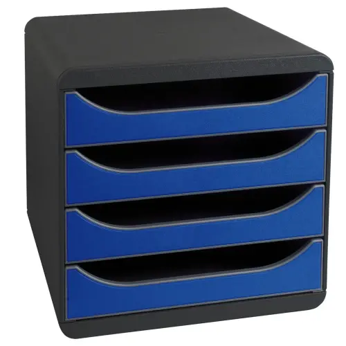 Caisson individuel - 4 tiroirs - Noir et bleu - EXACOMPTA