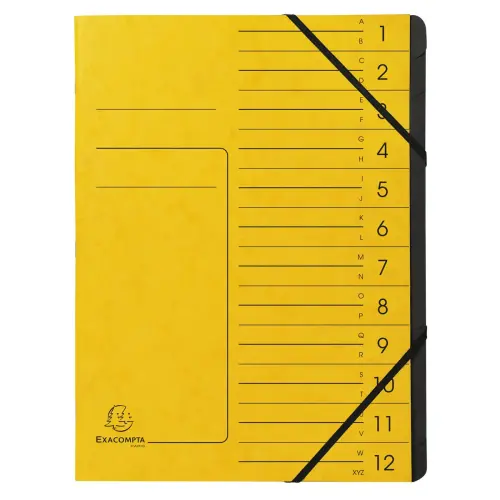 Trieur agrafe int. noir 12 comp. Jaune