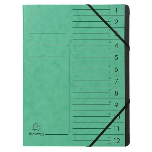 Trieur agrafe int. noir 12 comp. vert