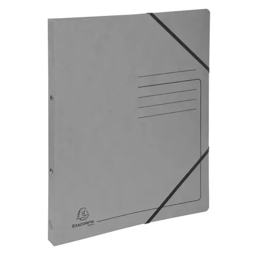 Classeur à élastique 2 anneaux 15 mm A4 en carte lustrée 355 g/m² - Gris - Exacompta