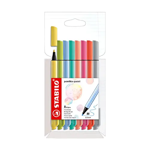 STABILO Stylo-feutre pointMax, étui carton de 8, pastel
