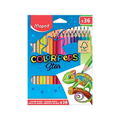 MAPED Crayon de couleur COLOR'PEPS Star, &eacute;tui carton de 72 