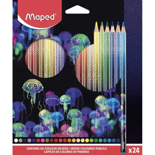 MAPED Crayon de couleur DEEPSEA PARADISE, étui carton de 24