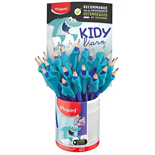 MAPED Crayon de papier, avec gomme & guide-doigt, pot de 22 