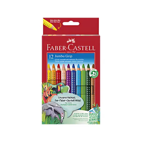 FABER-CASTELL Crayons de couleur JUMBO GRIP, &eacute;tui de 12 