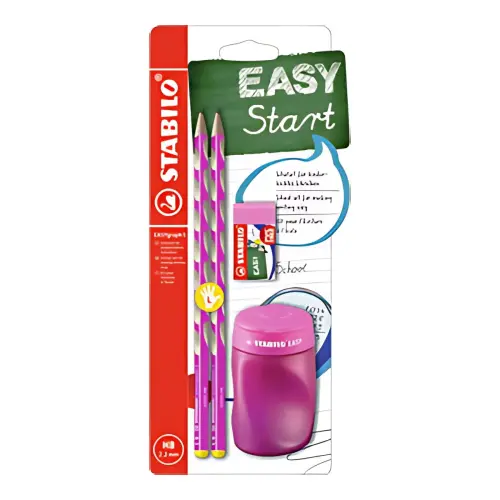 STABILO Kit d'écriture école EASYgraph 'S', droitier, rose