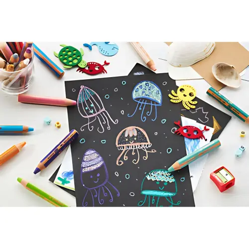 Crayon multitalent woody 3 en 1 - pack écolier de 76 - Stabilo