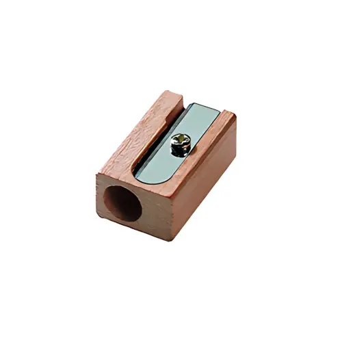 M+R Taille-crayon, en bois, forme de bloc