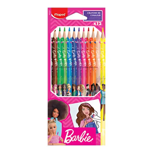 MAPED Crayon de couleur Barbie, étui en carton de 12