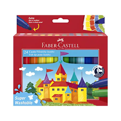 FABER-CASTELL Feutre JUMBO Superwashable, &eacute;tui de 24 