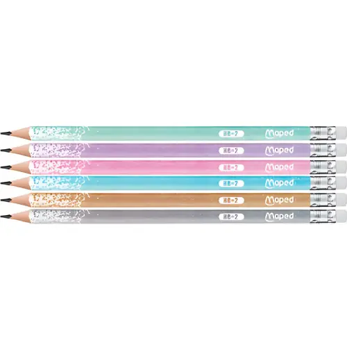 MAPED Crayon graphite bois HB GLITTER, avec gomme