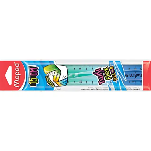 MAPED R&egrave;gle plate Twist'n Flex DECOR, 150 mm, incassable 