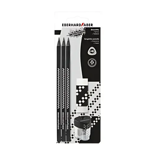 EBERHARD FABER Kit crayon de papier WINNER, HB, noir