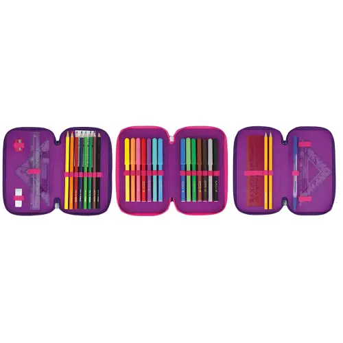 Etui scolaire TriCase Dip Dye Pink - 31 pièces - Herlitz