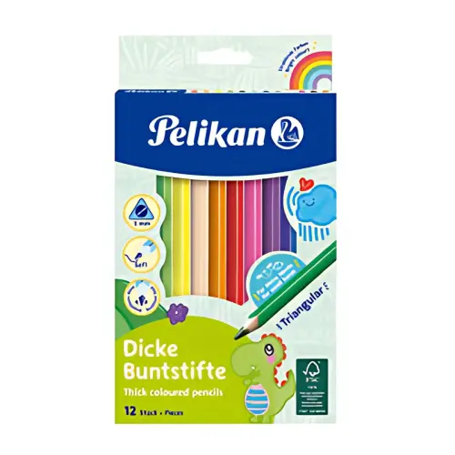 Crayons de couleur épais - étui en carton de 12 - Pelikan