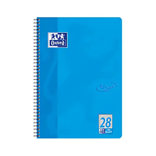 Oxford Cahier Touch, A4+, quadrillé, 160 pages, bleu mer