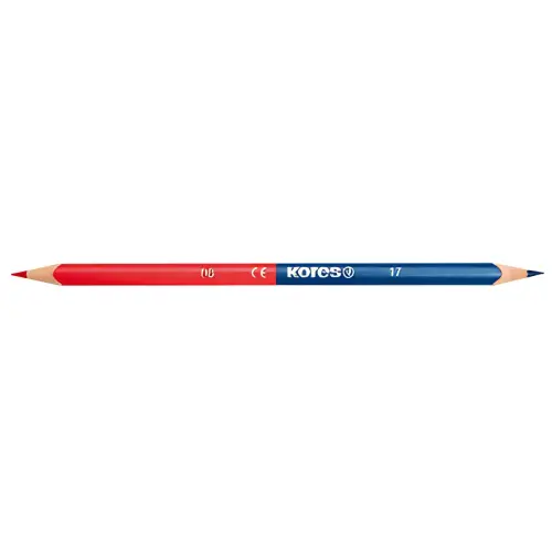 Kores Crayons de couleur TWIN, triangulaire, bleu / rouge