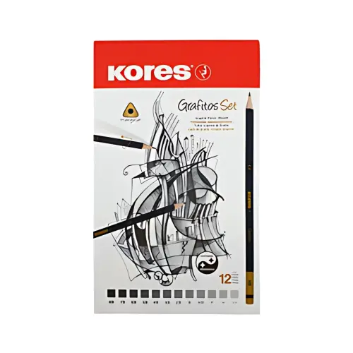 Kores Crayon à papier 'Grafitos Art', étui métallique de 12