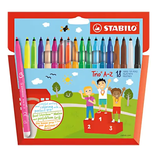 STABILO Feutre Trio A-Z, étui en carton de 24