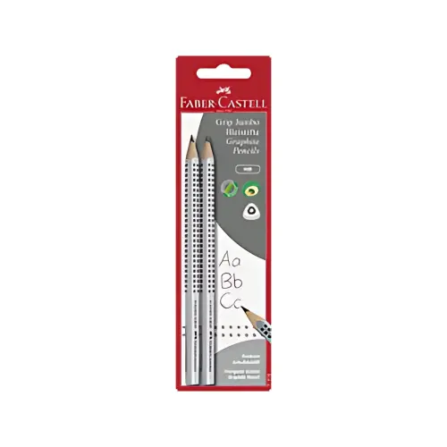 FABER-CASTELL Crayon graphite Jumbo GRIP, blister de 2 