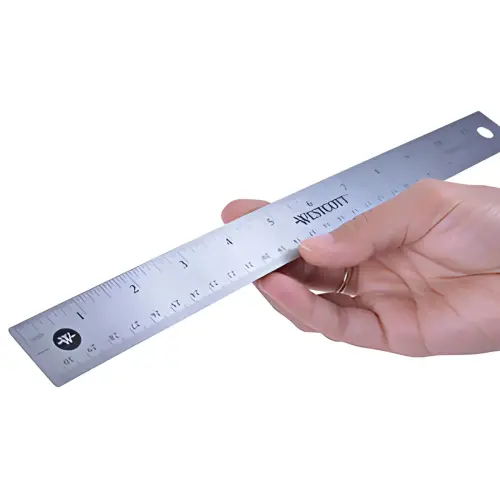 WESTCOTT R&egrave;gle en m&eacute;tal avec dos en li&egrave;ge, longueur: 300 mm 