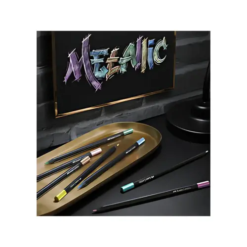 FABER-CASTELL Crayon de couleur Black Edition, étui de 12