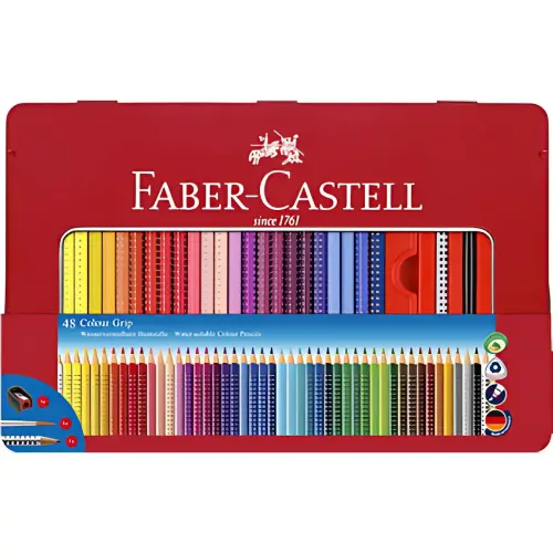Crayons de couleur Colour GRIP - étui de 48 - Faber-Castell