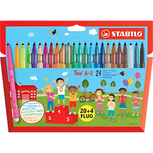 STABILO Feutre Trio A-Z, &eacute;tui carton de 24, PACK SPECIAL 