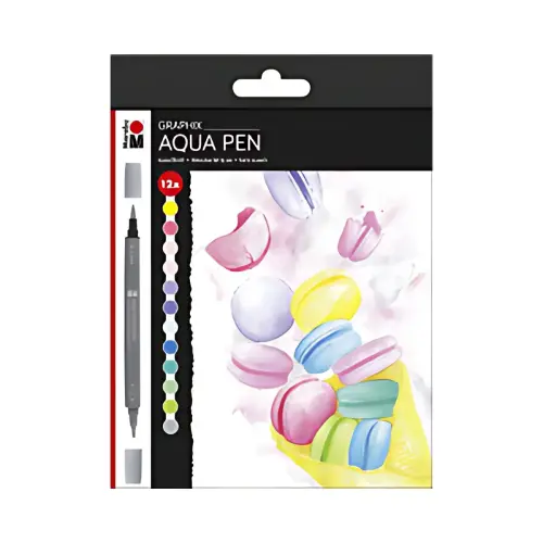 Marabu Feutre aquarellable Pen Graphix ICE ICE BABY, &eacute;tui 