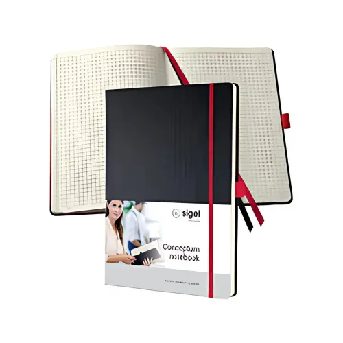 sigel Carnet de notes Conceptum, A4, ligné, noir/rouge