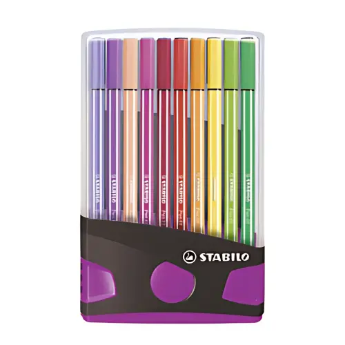 STABILO Stylo feutre Pen 68, ColorParade de 20, gris/rose