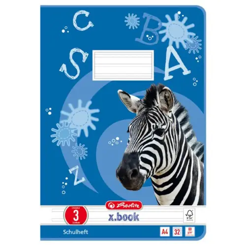 HERLITZ Cahier x.book, A4, lin&eacute;ature 2 / lign&eacute; 