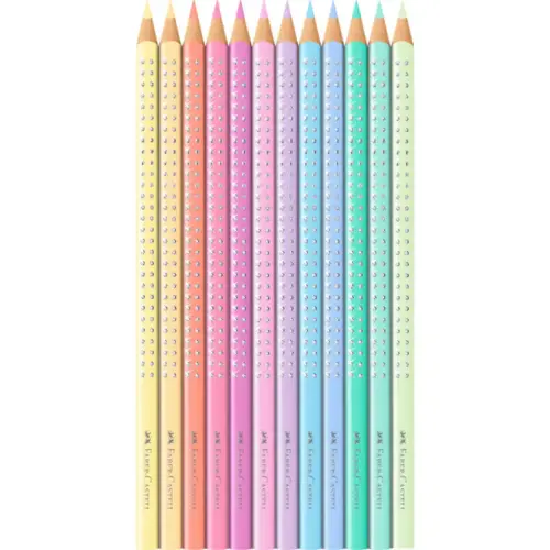 FABER-CASTELL Crayon de couleur SPARKLE PASTEL, étui de 12