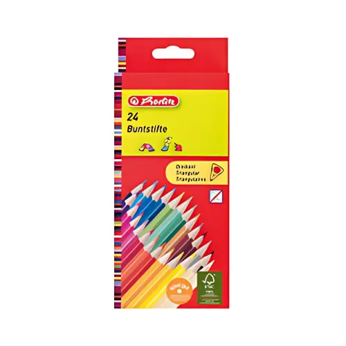 Crayons de couleur triangulaires - &eacute;tui carton de 24 - Herlitz 