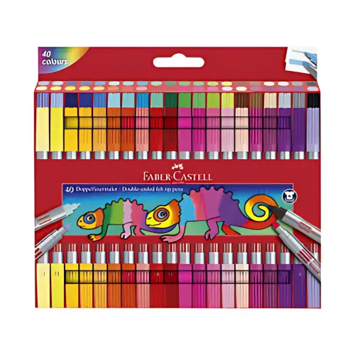 FABER-CASTELL Feutre double pointe, &eacute;tui de 40 