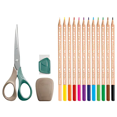 MAPED Trousse SMILING PLANET, crème/vert, garni