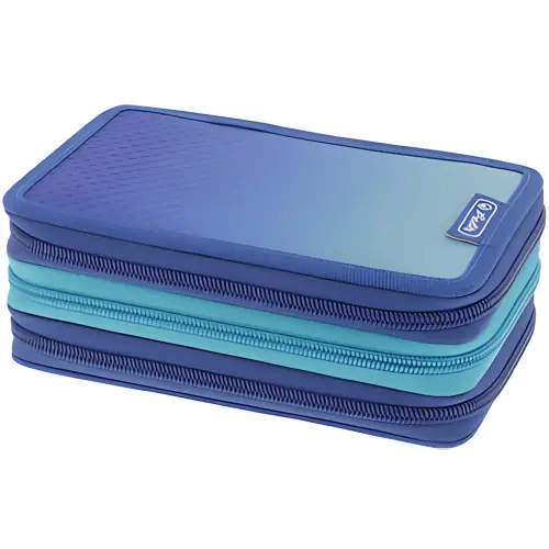 Etui scolaire TriCase Dip Dye Blue - 31 pièces - Herlitz