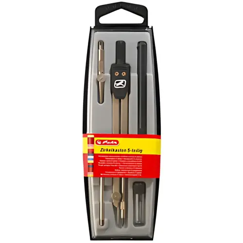 HERLITZ Bo&icirc;te de compas 5 pi&egrave;ces, couleur: noir 