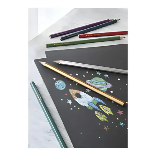 FABER-CASTELL Crayons de couleur hexagonaux m&eacute;tallique, &eacute;tui 