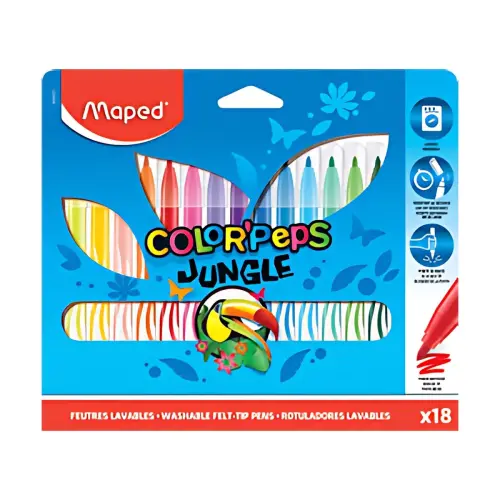 MAPED Feutre COLOR'PEPS Jungle, &eacute;tui en carton de 18 
